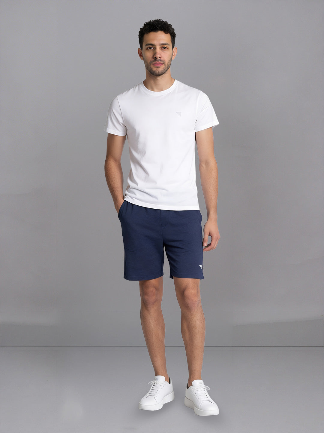 Men White T-Shirt and Denim Shorts Combo ES10