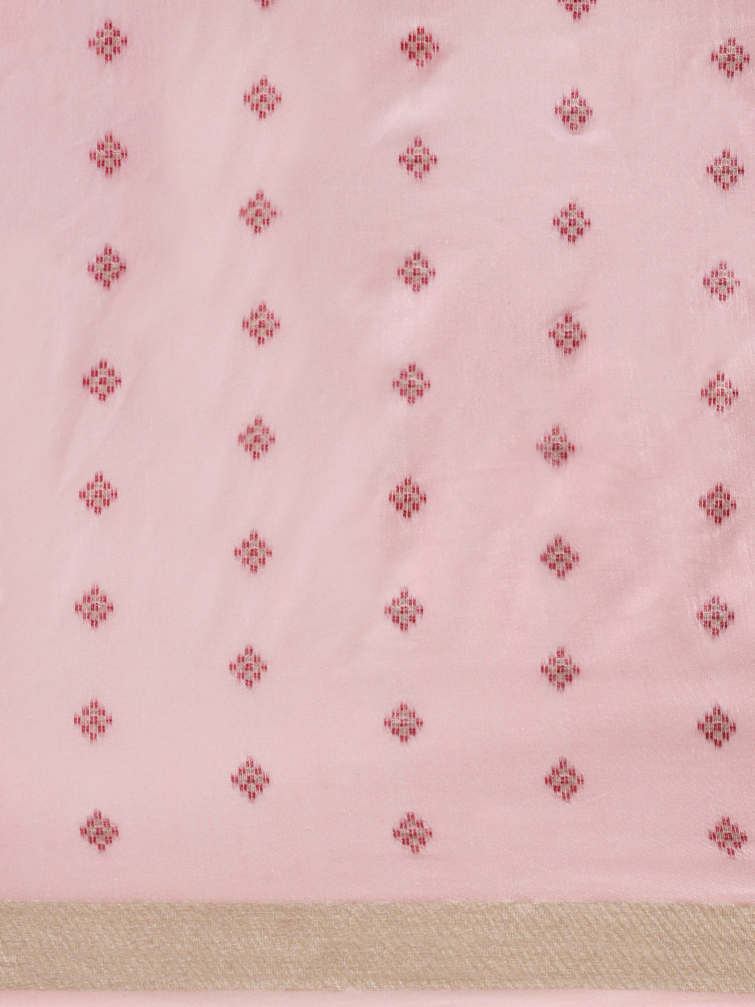 Women Semi Linen Weaving Saree Pink SL150