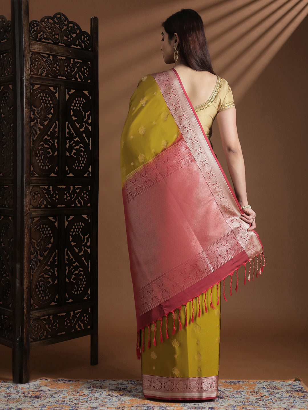 Women Soft Silk Saree Mustard Yellow SS416