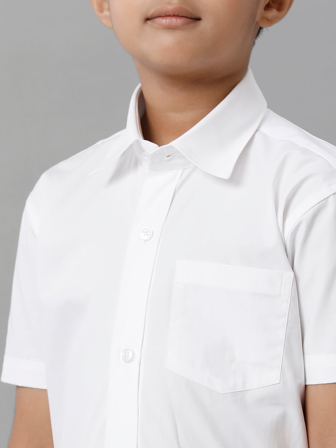 Boys Cotton Shirt with Dhoti Set White Half-Zoom view