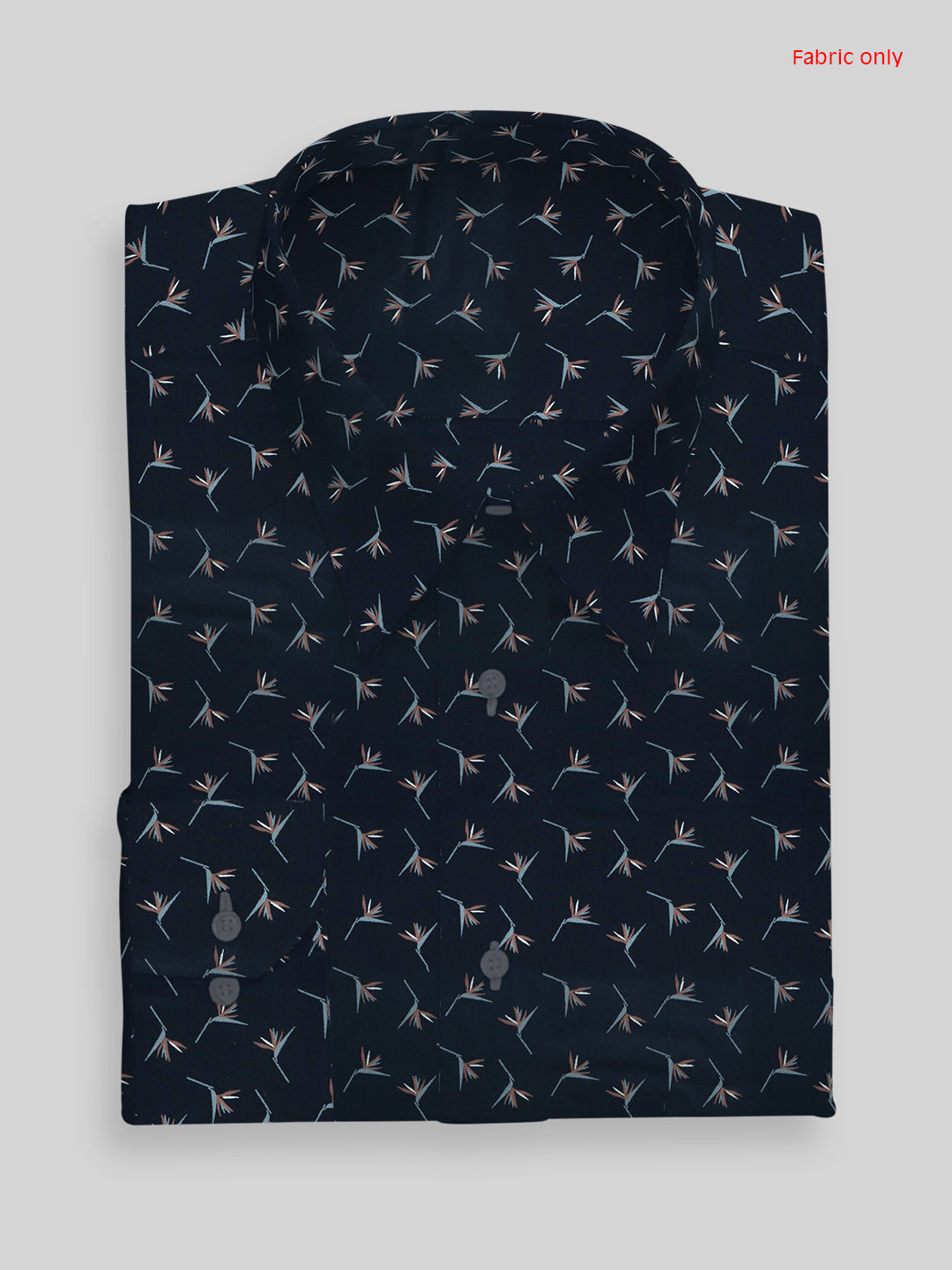 Men Cotton Rich Navy Printed Shirt Fabric Oslo Print