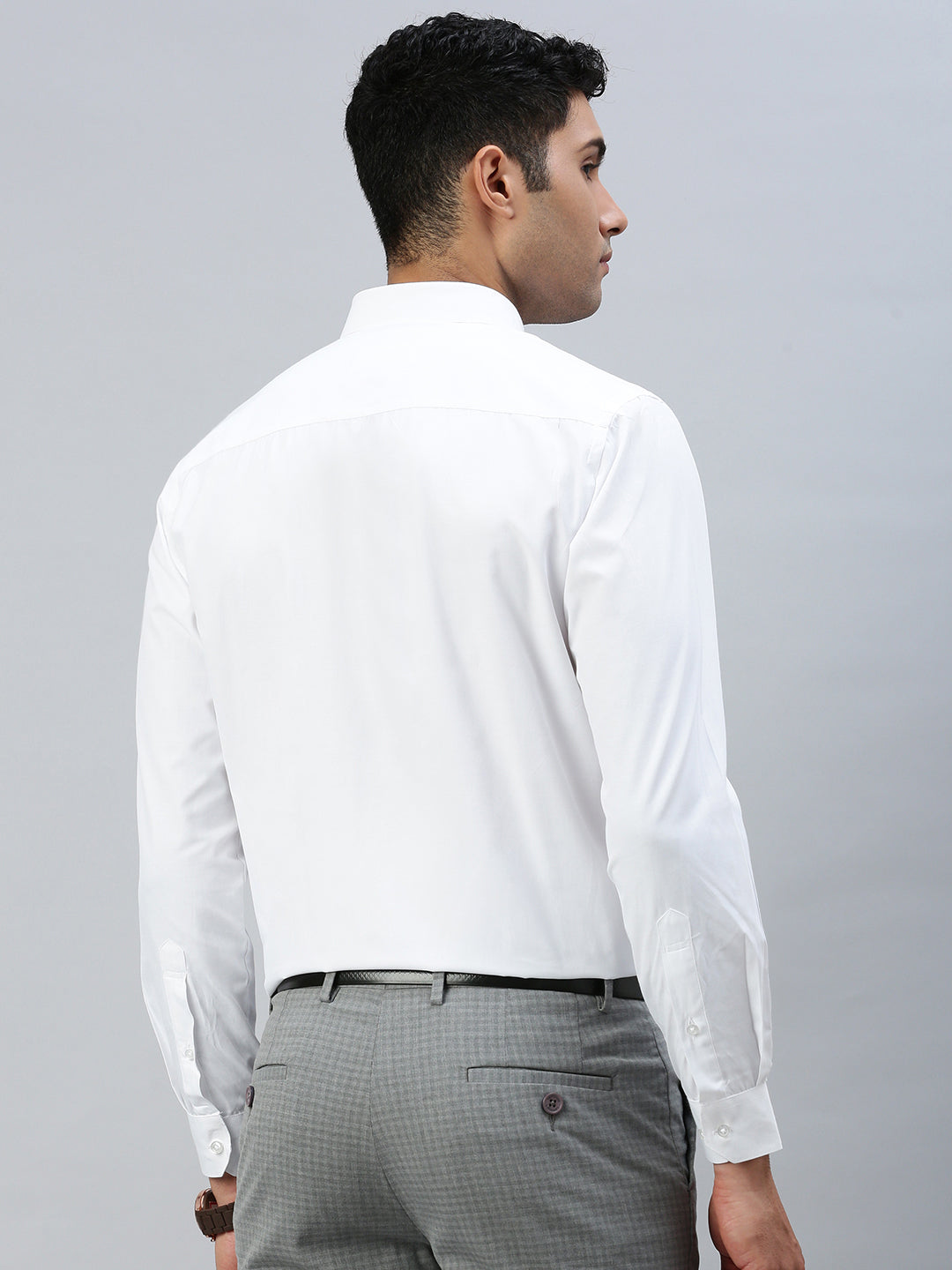 Men Cotton Rich White Shirt Mist