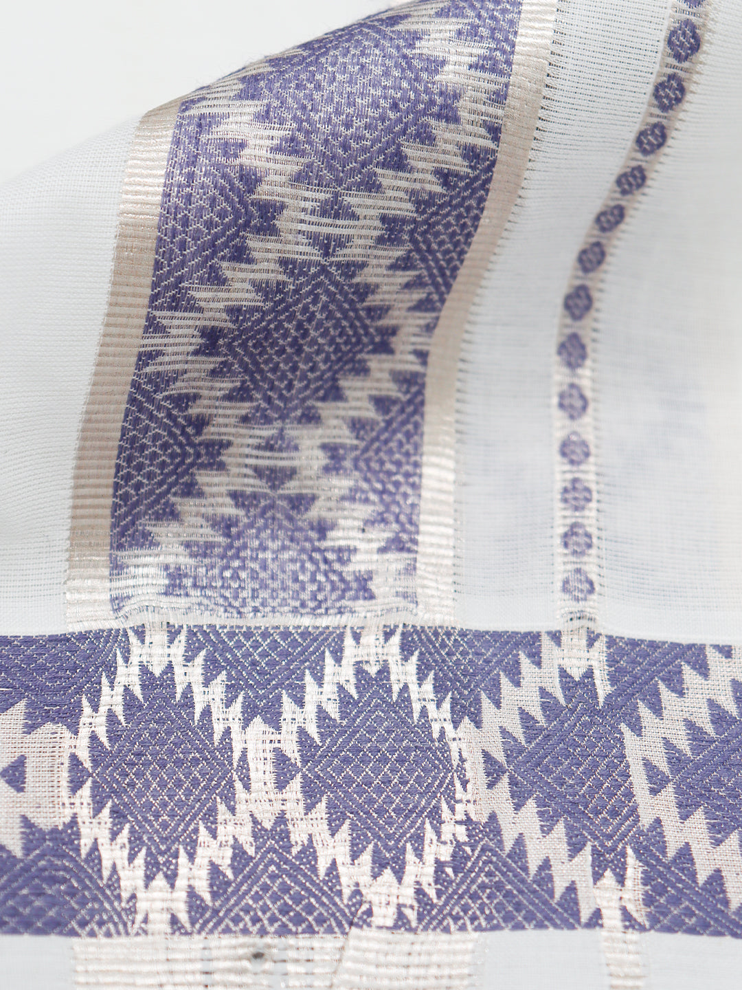 Men Premium Cotton Double Layer White Dhoti with Fancy Jari Border Luxury Club LC15