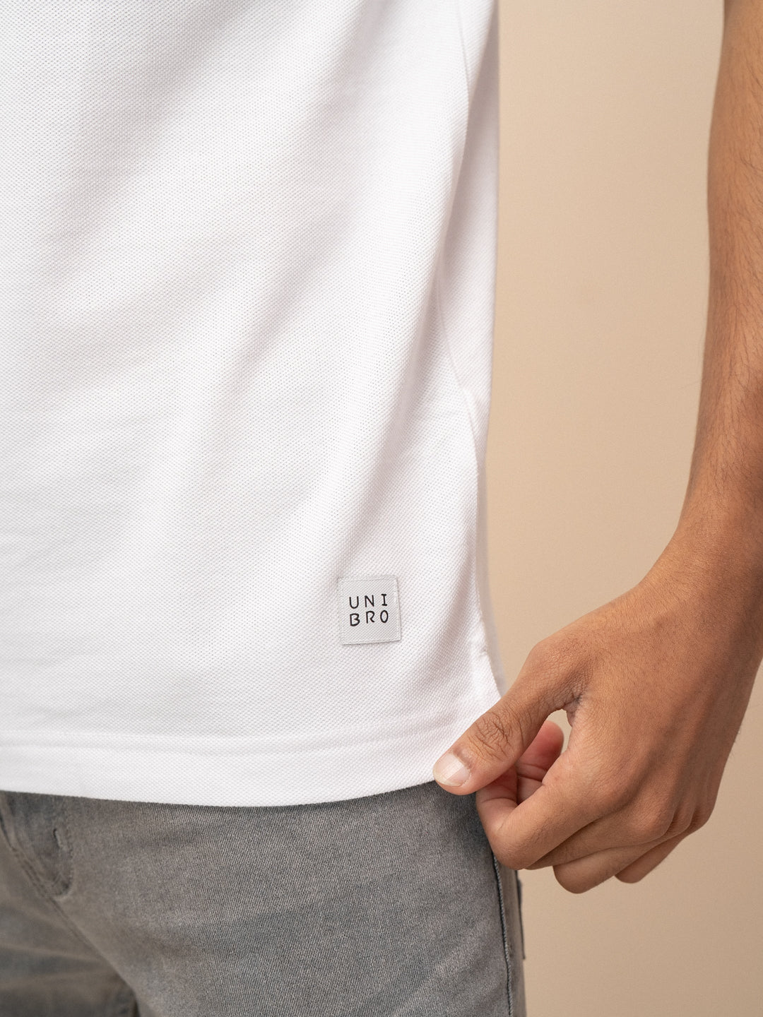Men Extra Long Staple Cotton Smart Fit Apex Polo T-Shirt White AX1