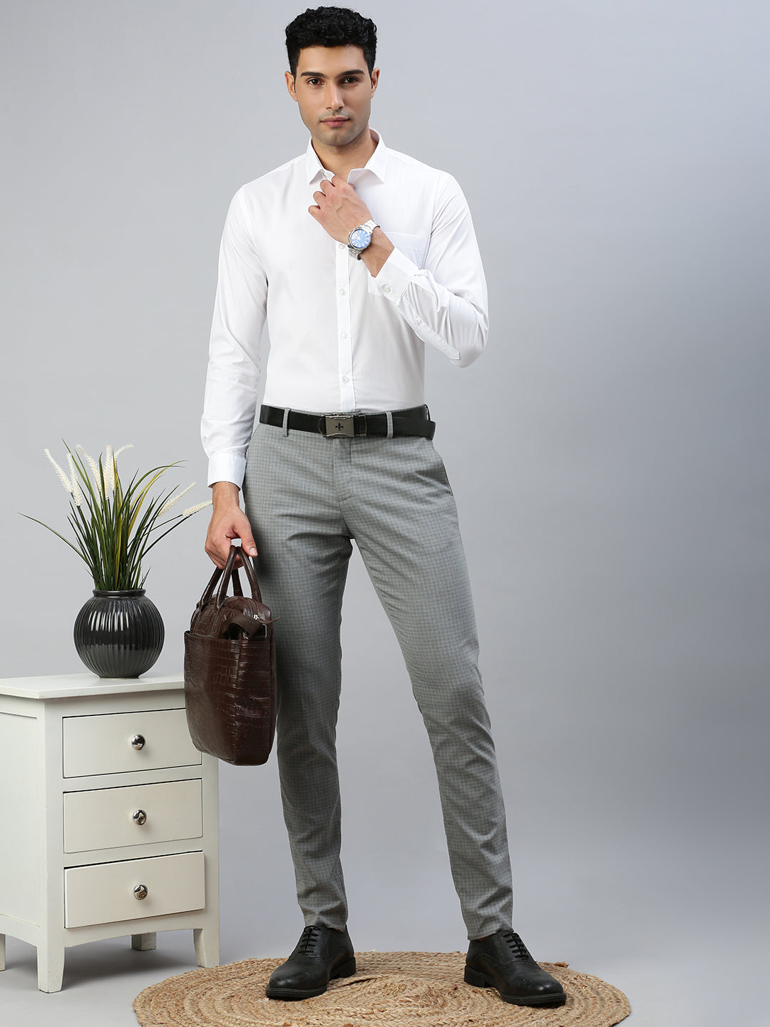 Mens Cotton Rich White Shirt Expert