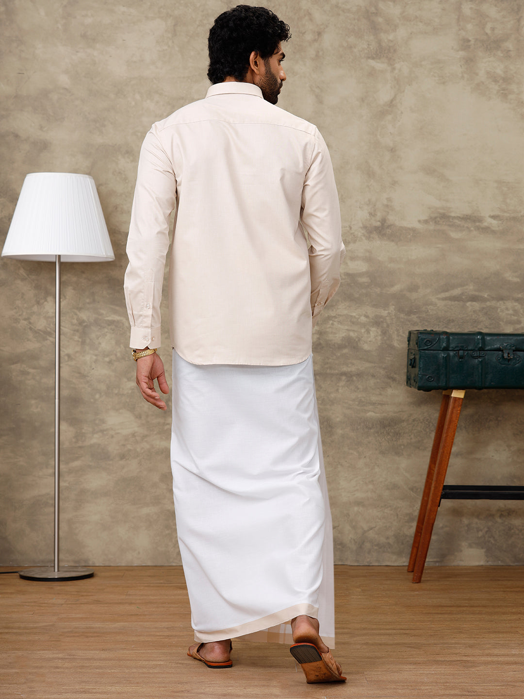 Couple Combo Shirt & Dhoti Set with Saree Sandal SD05