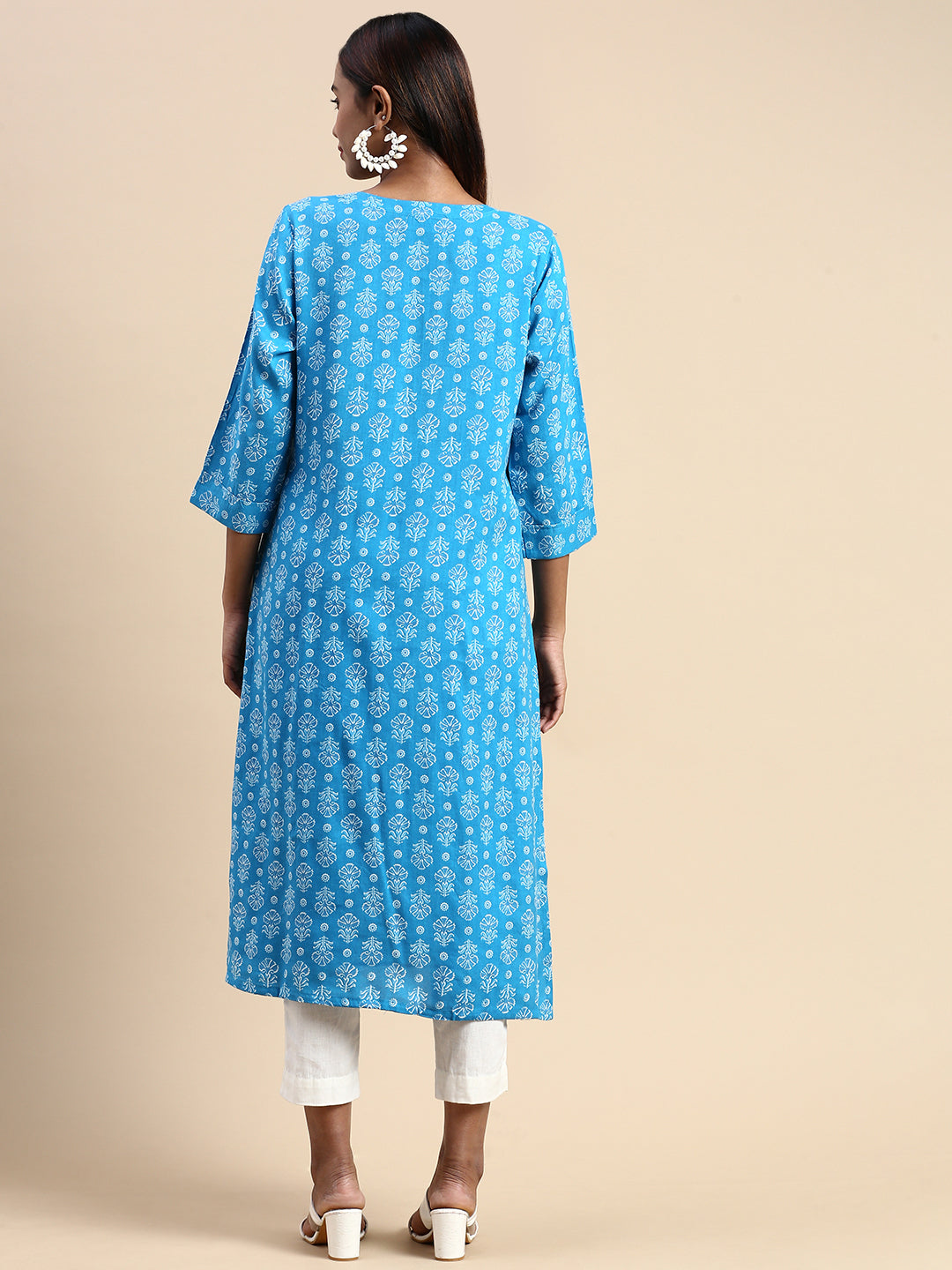 Kurti With Trouser In Light Blue