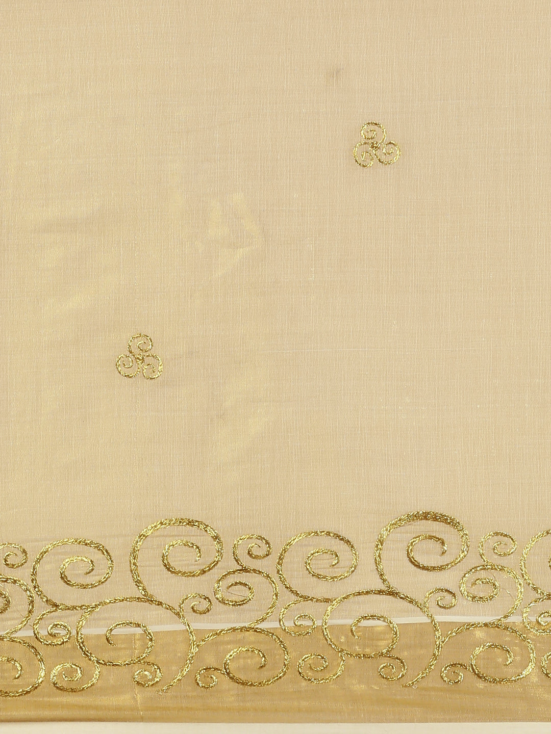 Kerala Cream Gold Jari Embroidery Saree KS110