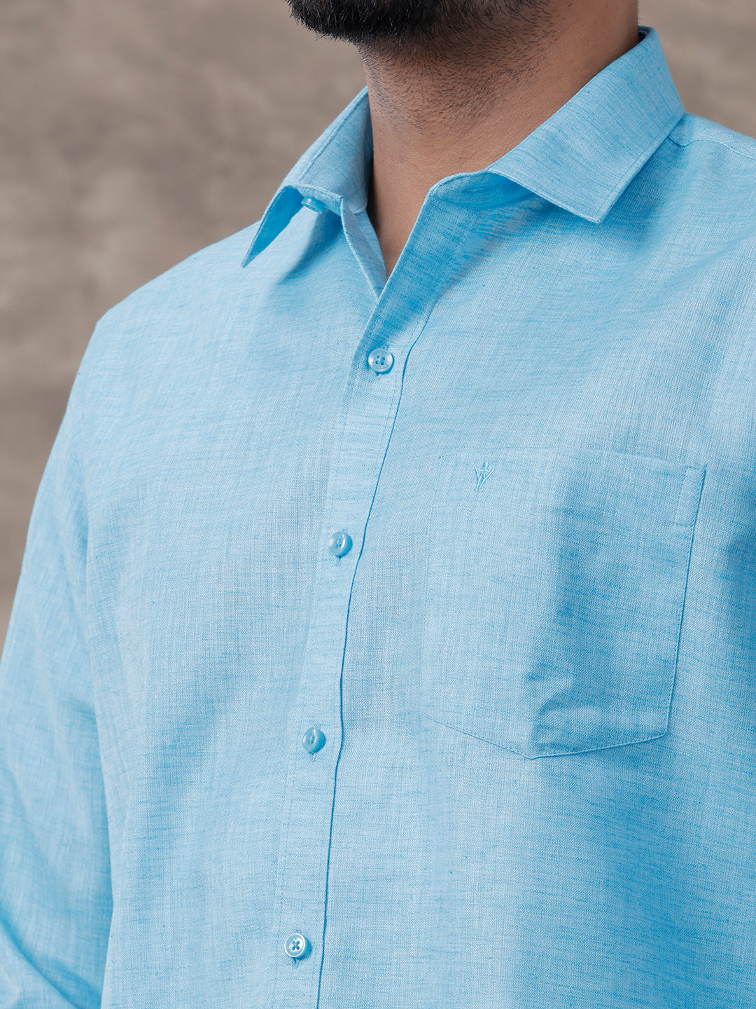Couple Combo Shirt & Dhoti Set with Saree Blue SL209