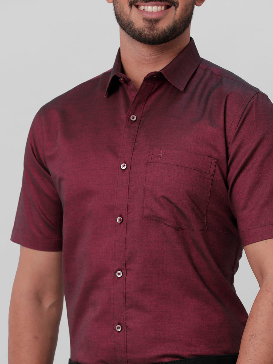Premium Cotton Purple Half Sleeves Shirt EL GP14-Zoom view