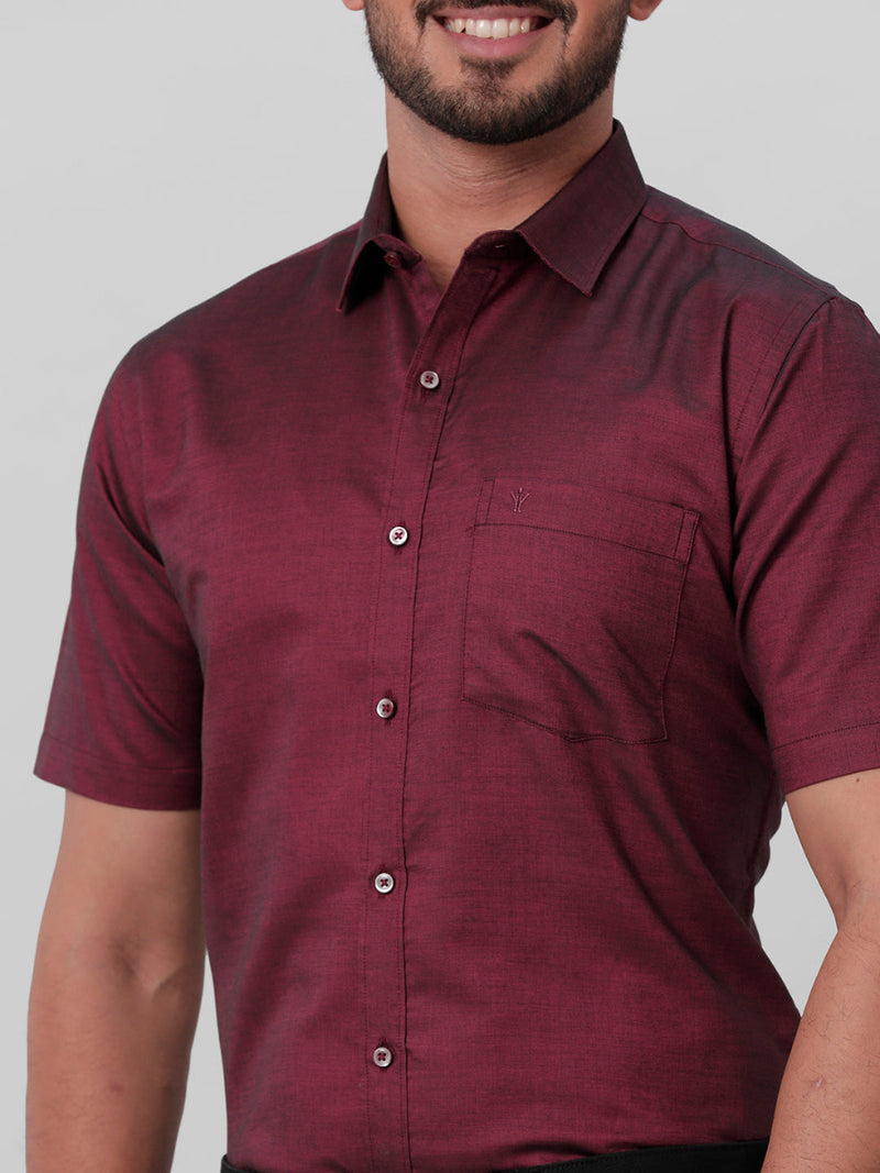 Premium Cotton Purple Half Sleeves Shirt EL GP14