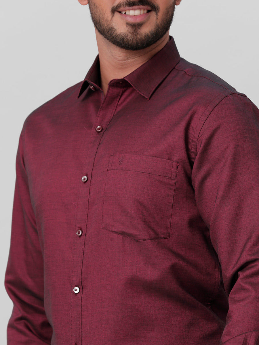 Premium Cotton Purple Full Sleeves Shirt EL GP14-Zoom view
