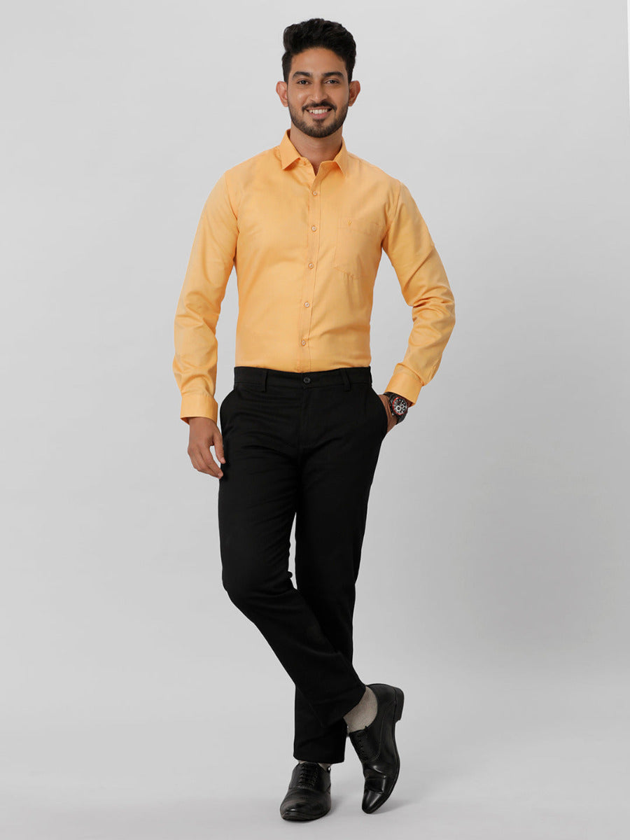 Premium Cotton Orange Full Sleeves Shirt EL GP15-Front view