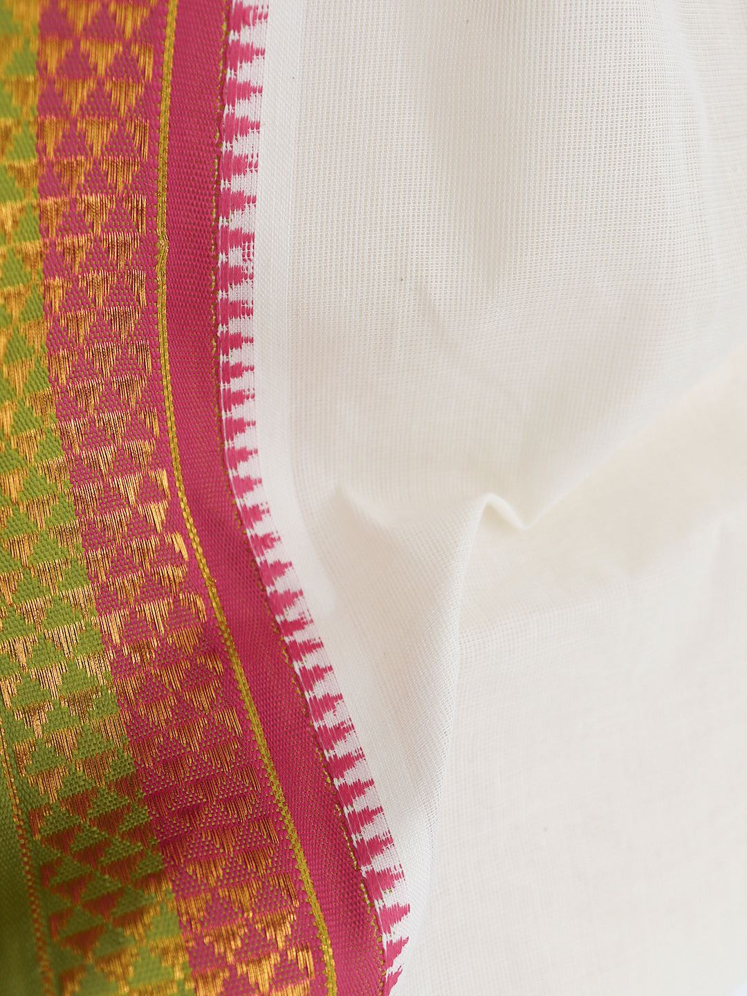 Men Kora Cotton Fancy Jari Border Panchakacham with Angavasthram (9+5) Fancy Pet Kora