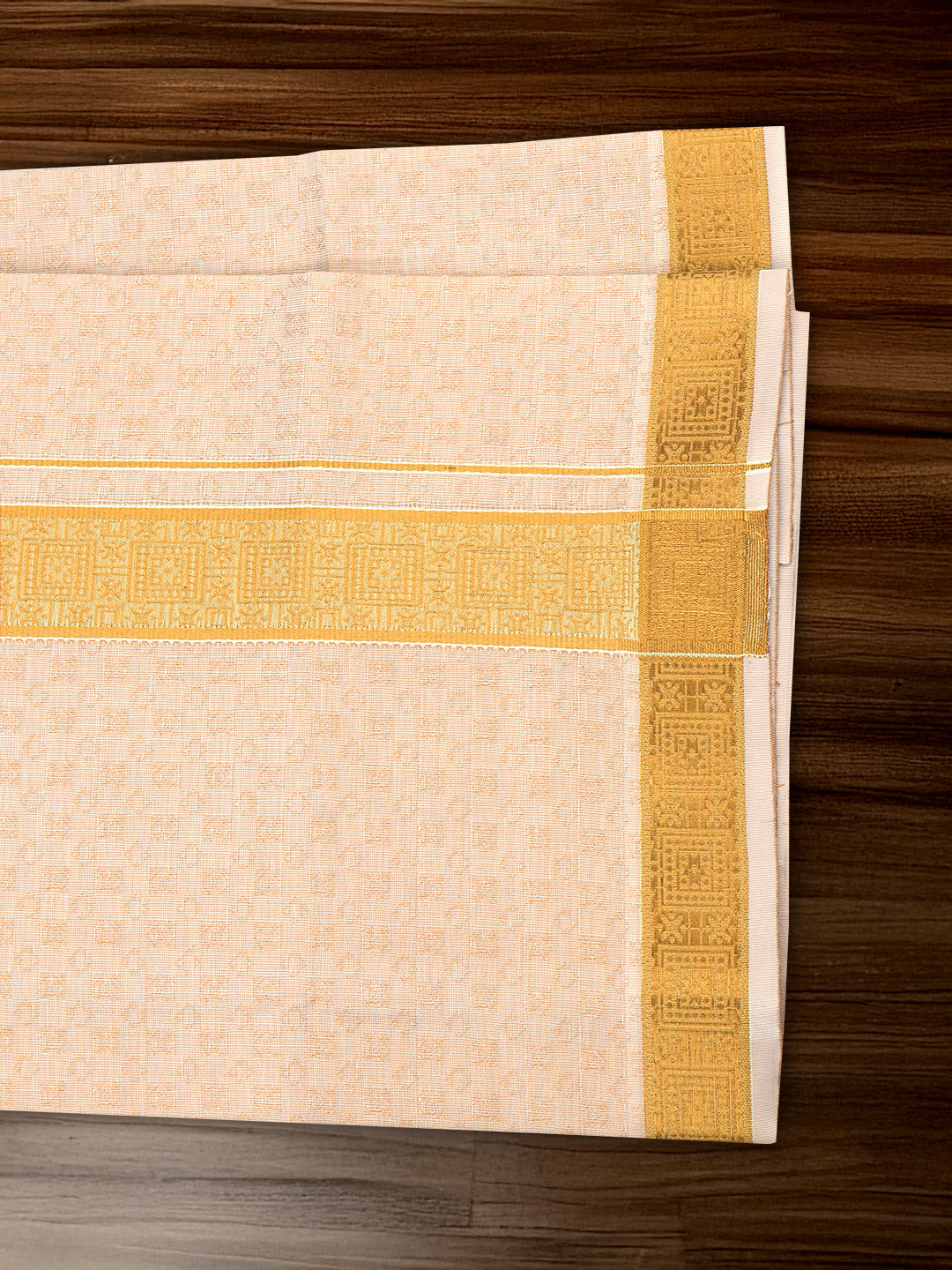 Men Gold Tissue Jacquard Shirting & Dhoti Set Celebrity Elegant CEG03