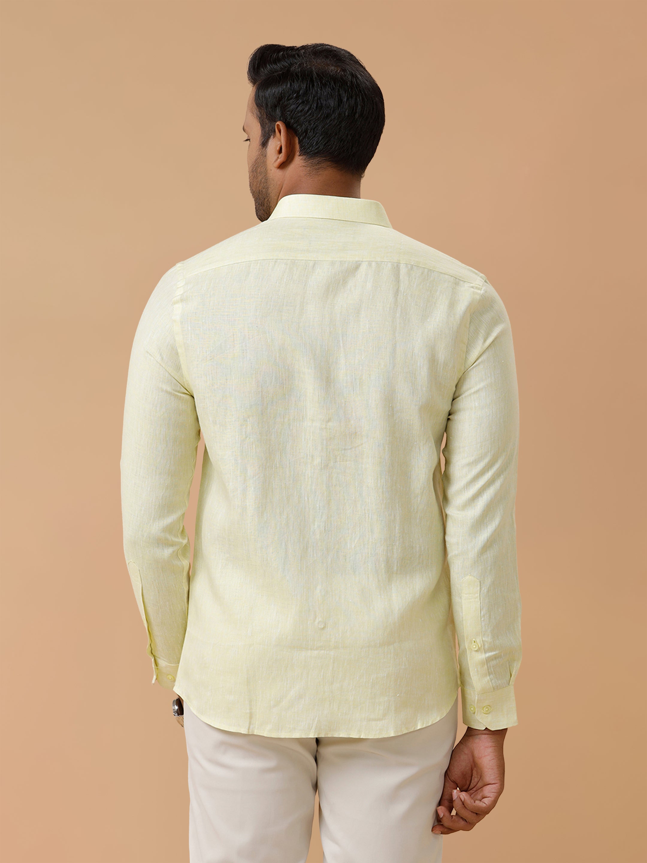 Pure Linen Tidel Green Smart Fit Shirt L86