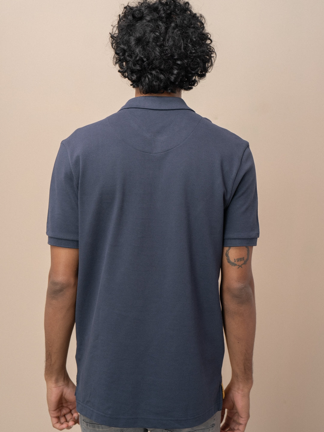 Men Smart Fit Engineered Polo T-Shirt Navy EN28