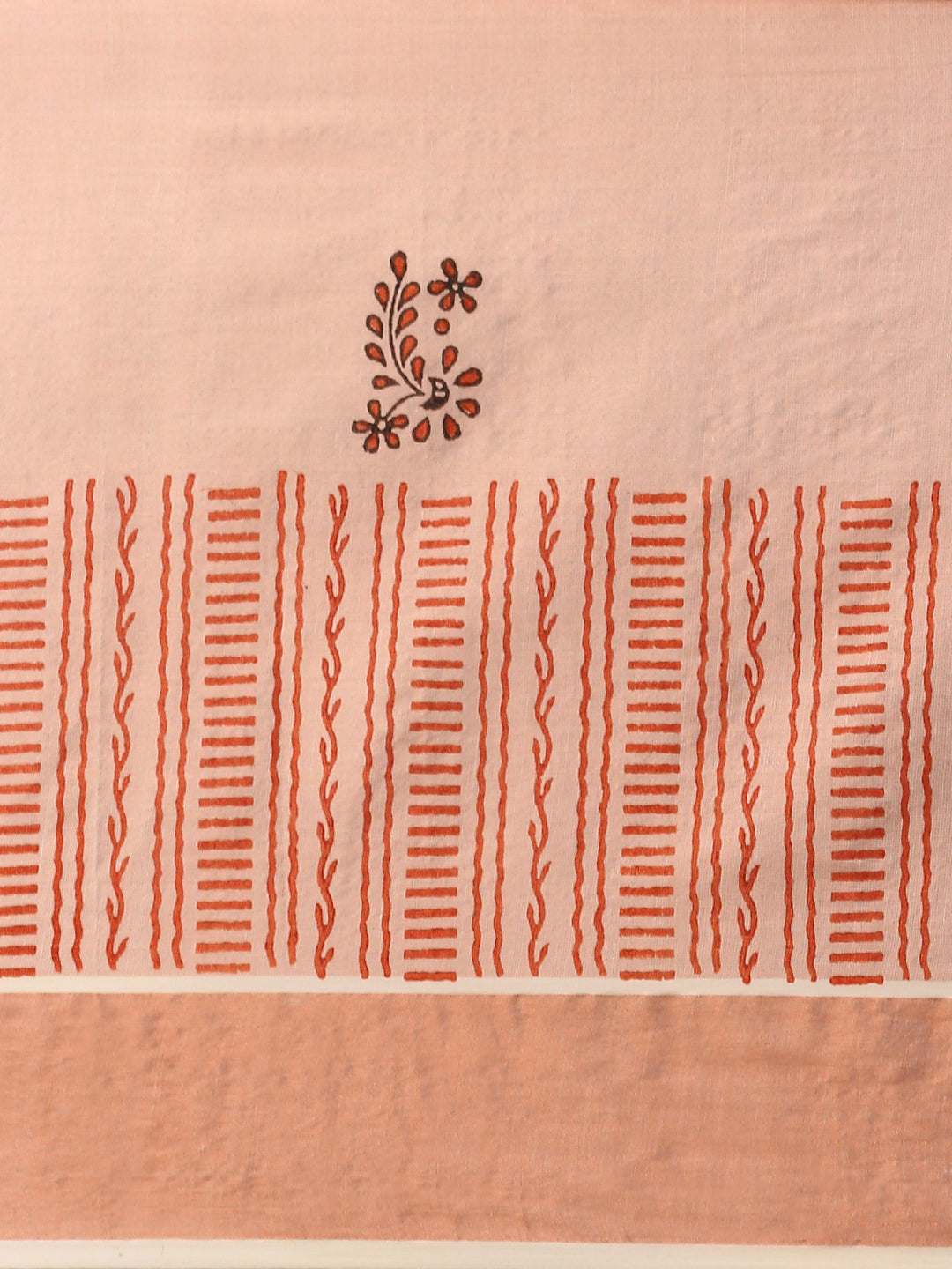 Womens Kerala Copper Tissue Printed Saree with Zari Border OKS32-Zoom viw