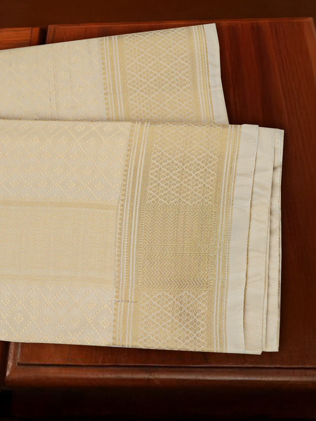 Men Art Silk Wedding Shirting Dhoti & Towel Set F.Peach Touch Tone TT28