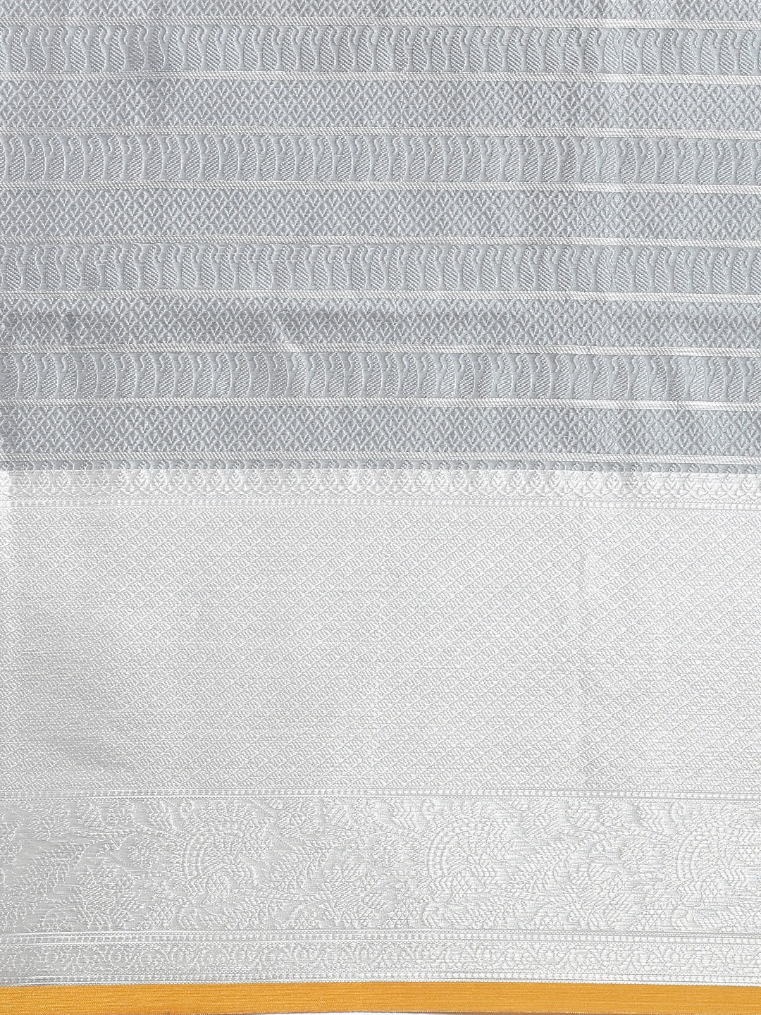 Semi Kora Cotton Allover Design Saree Grey with Zari Border SKC01-Pattern view