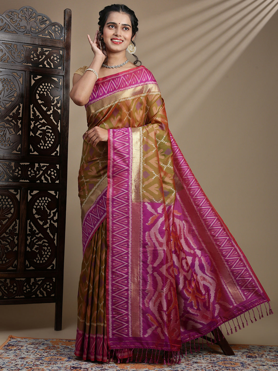 Women Mustard Soft Silk Saree SS394