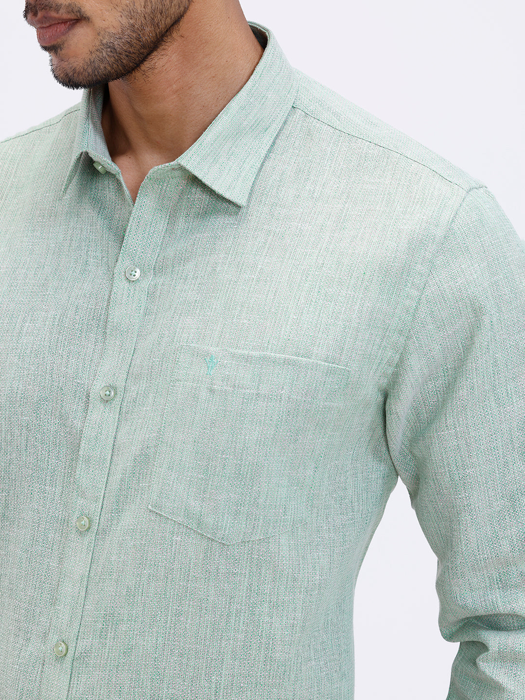 Men Cotton Rich Shirt Green Trendy 12 YL1