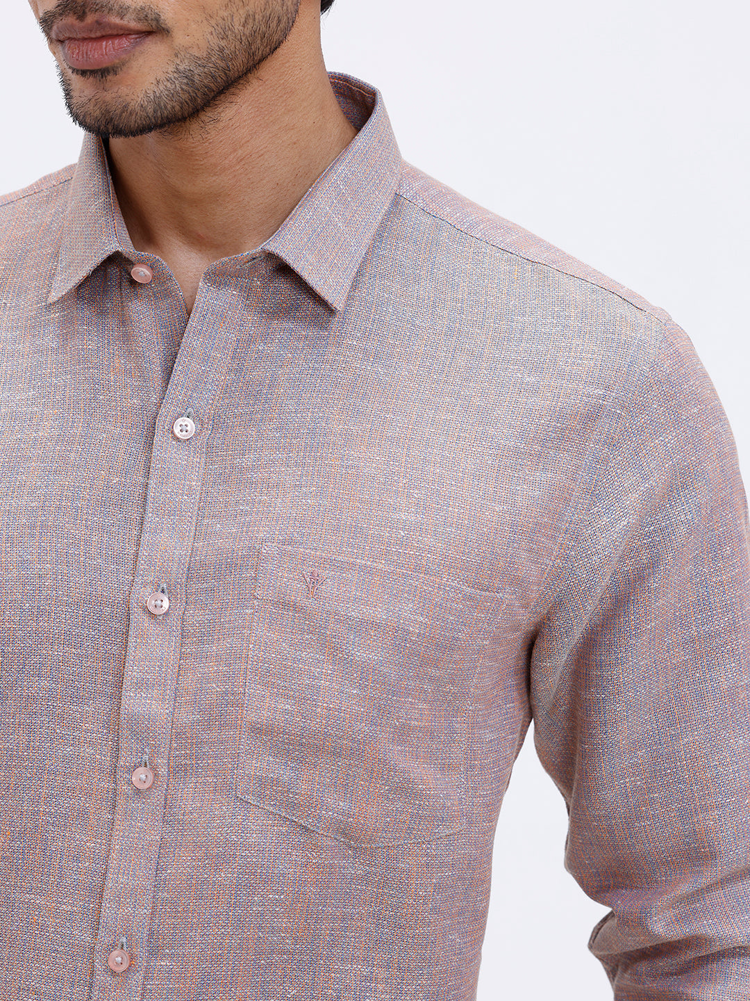 Men Cotton Rich Shirt Greeny Orange Trendy 12 YL16