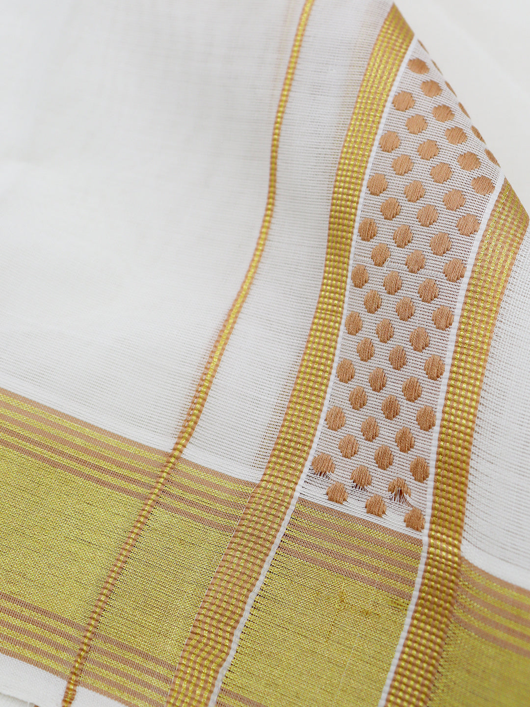 Men Premium Handloom White Dhoti with Fancy Border HLM78