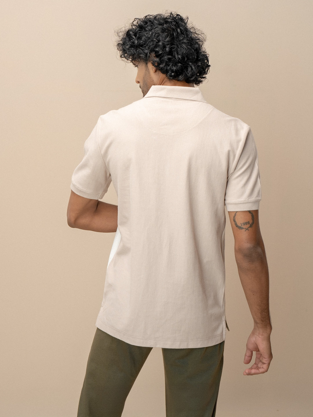 Men Smart Fit Engineered Polo T-Shirt Stone Gray EN29