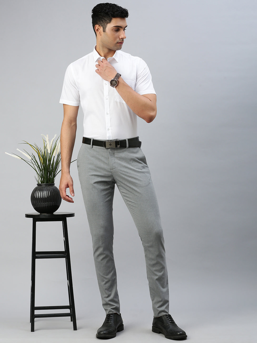 Men Cotton Smart Fit White Shirt Trendy