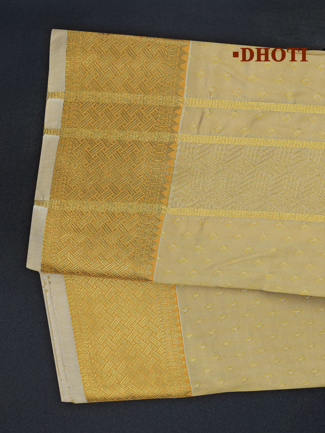 Men Art Silk Dhoti & Shirting Set Gold Mangalakara 140k (2 in 1) M36