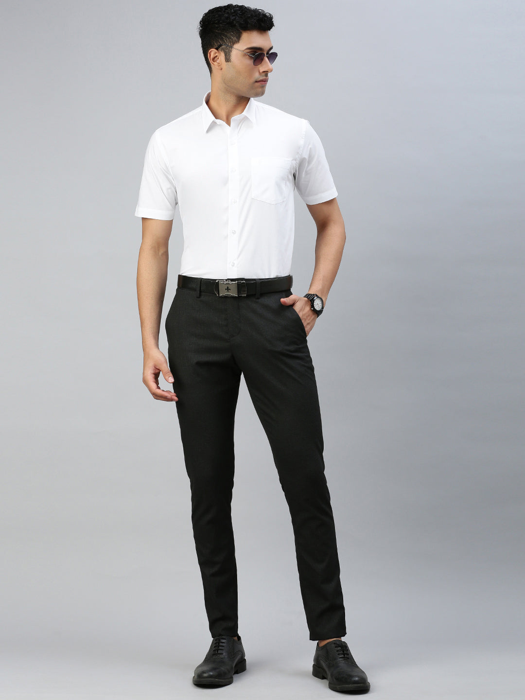 Mens Uniform Pure Cotton White Shirt Half Sleeves