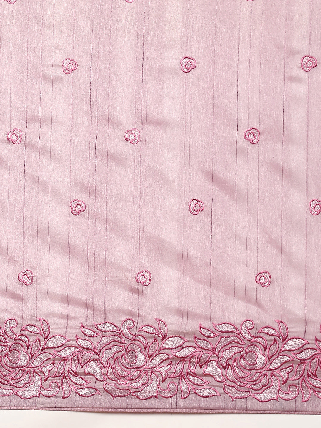 Womens Semi Tussar Embroidery Saree Pink ST142