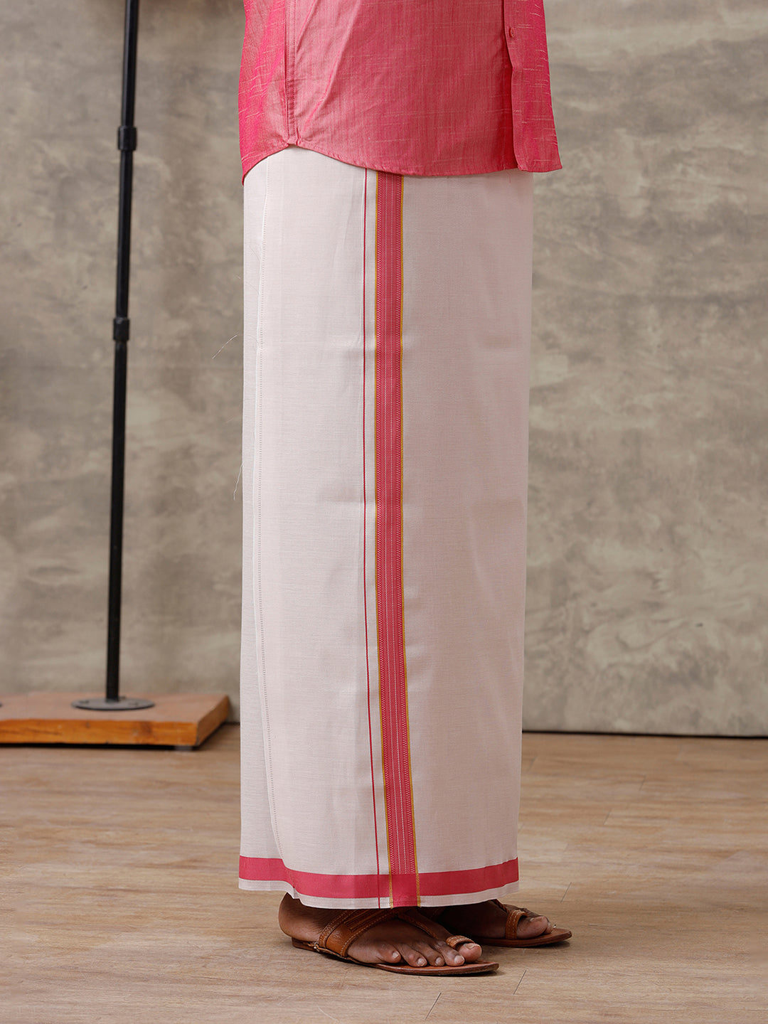 Couple Combo Shirt & Dhoti Set with Saree Pink SS323