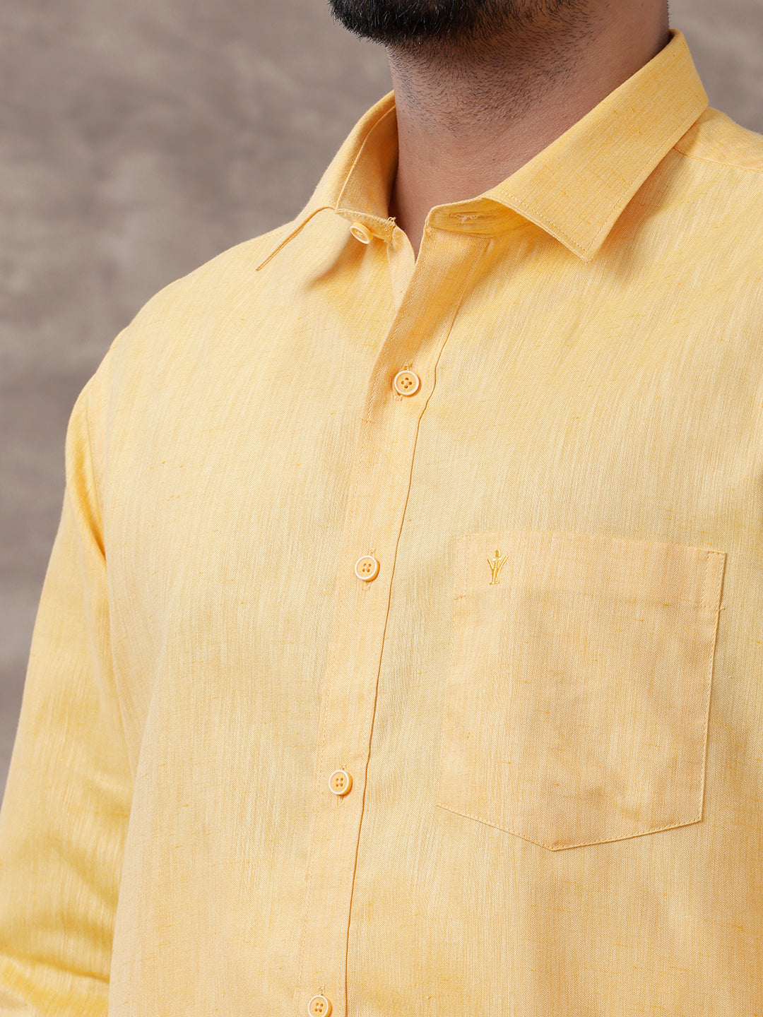 Men Readymade Adjustable Dhoti with Matching Shirt Full Yellow C3