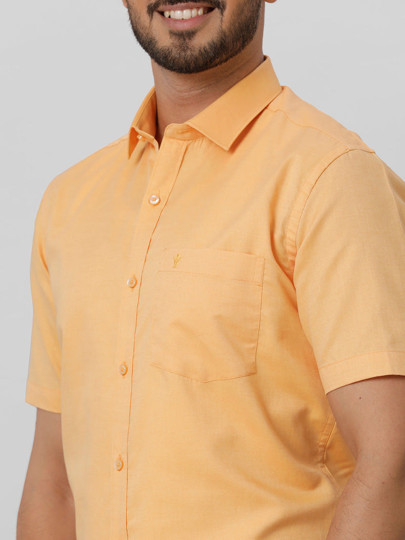 Premium Cotton Orange Half Sleeves Shirt EL GP15
