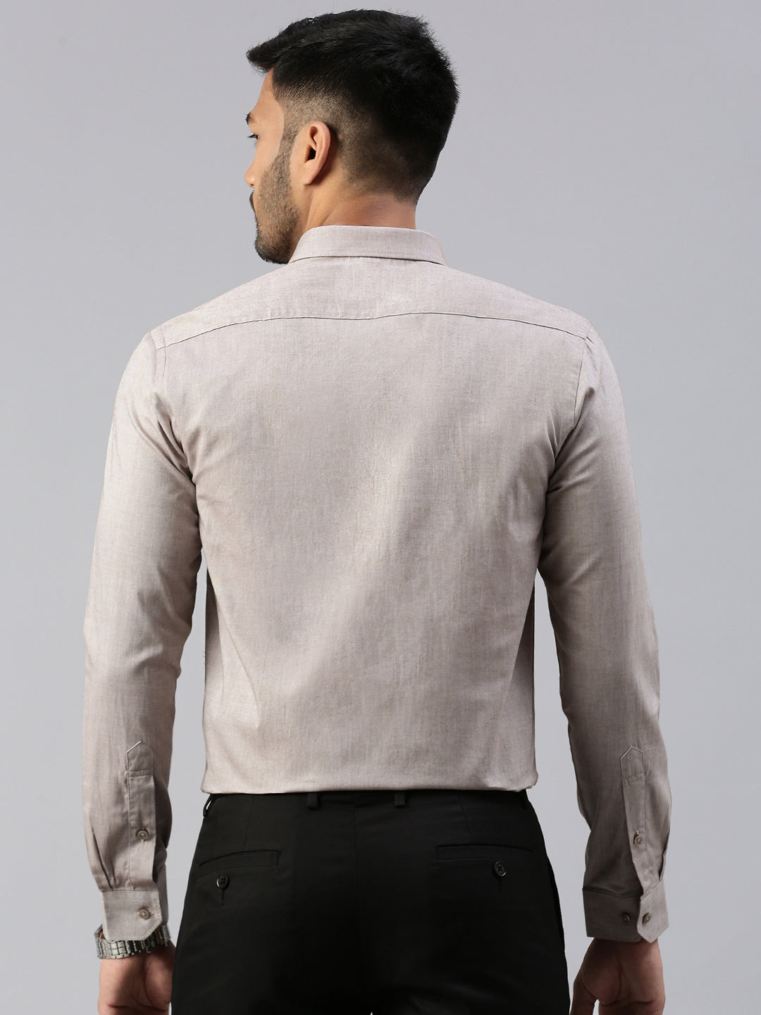 Men 100% Cotton Smart Fit Shirt Light Grey CL6 GD5