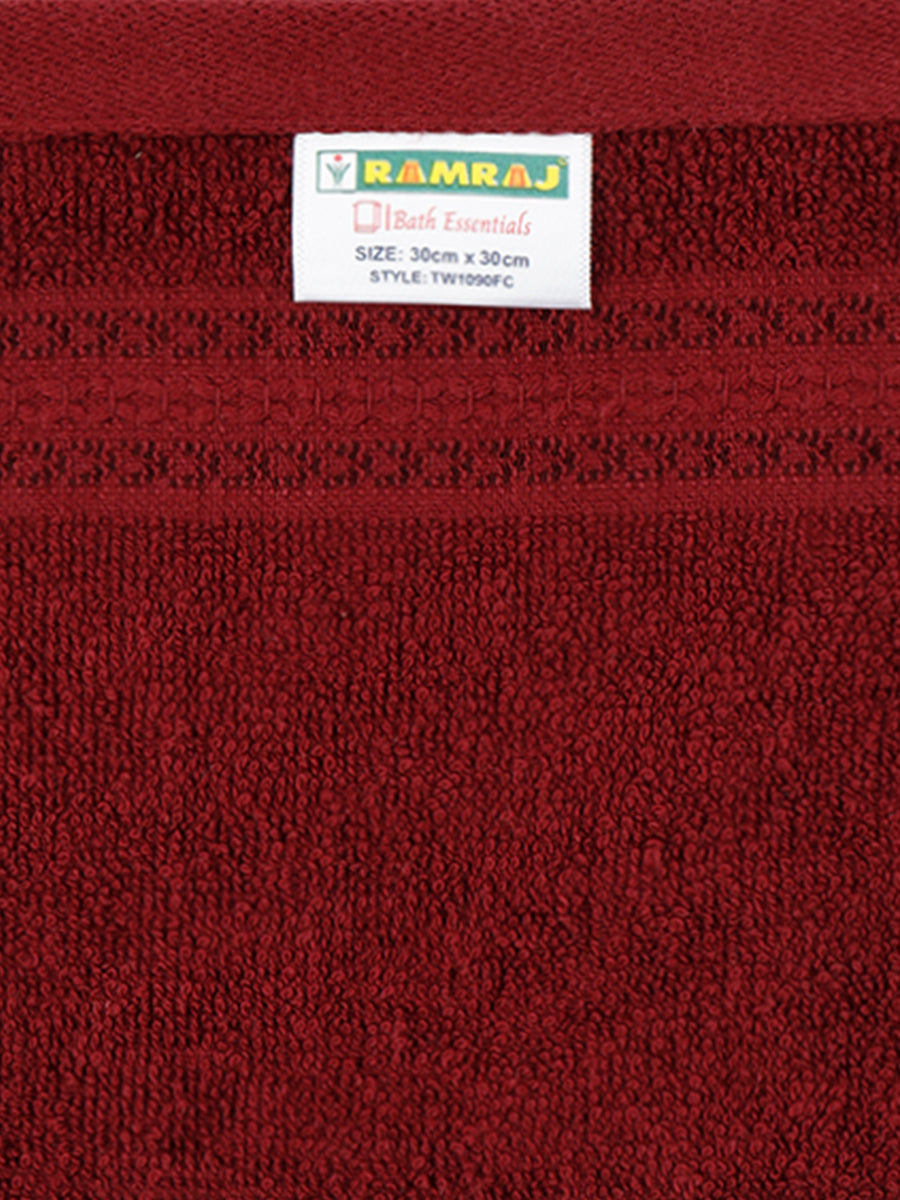 Premium Soft & Absorbent Maroon Terry Face Towel FC2 ( Pack of 5 )
