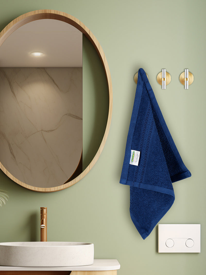 Premium Soft & Absorbent Navy Terry Hand Towel, Face Towel & Bath Towel 3 in 1 Combo