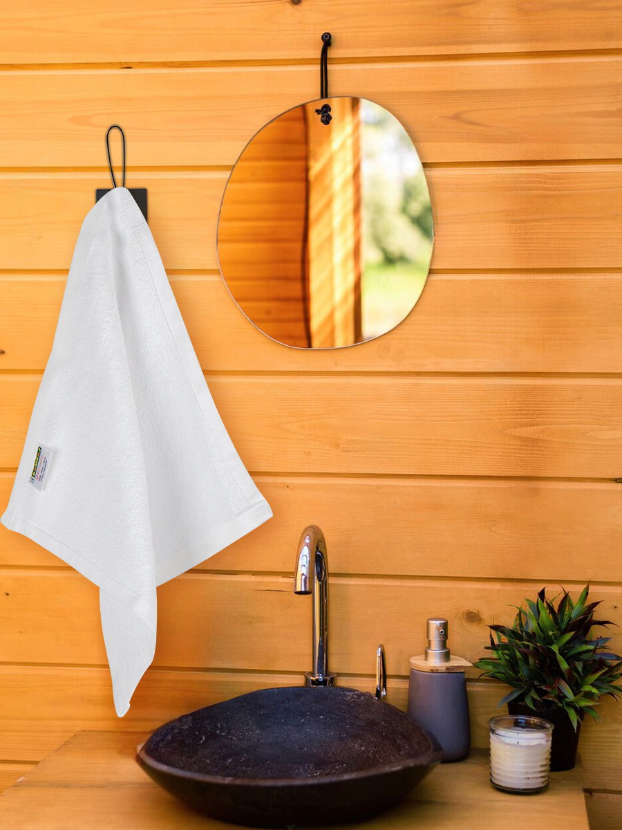 Premium Soft & Absorbent White Terry Face Towel ( Pack of 5 )