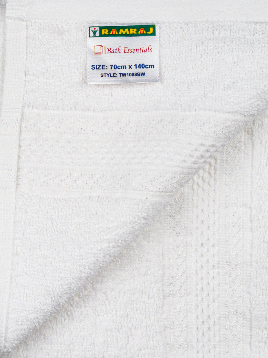Premium Soft & Absorbent Cotton Bamboo White Terry Bath Towel-View one