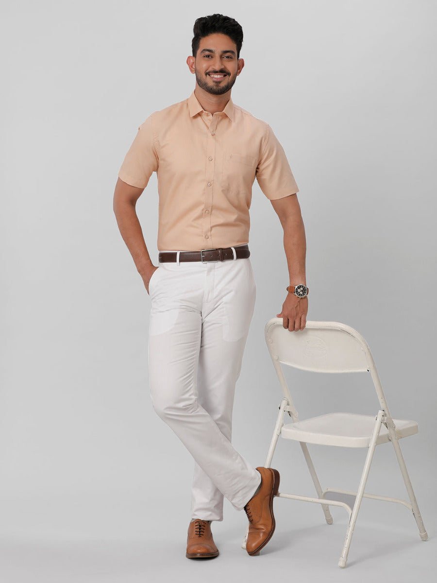 Premium Cotton Dark Sandal Half Sleeves Shirt EL GP18-Full view