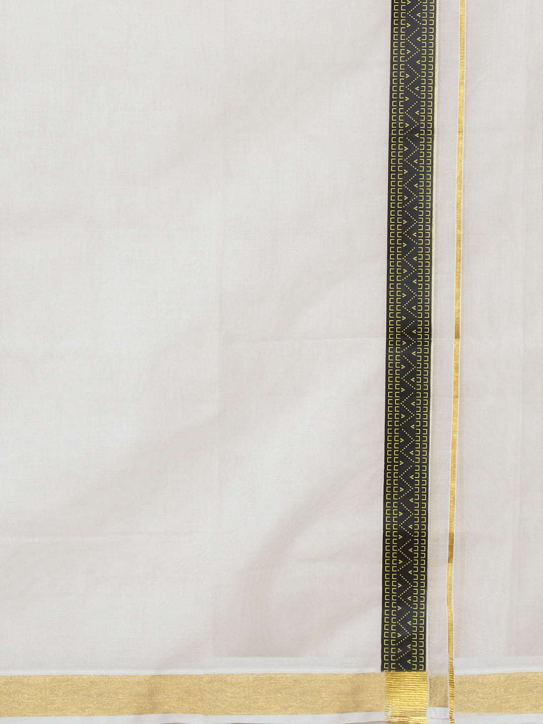 Men Kora Cotton Double Layer Dhoti with Double Side Fancy Jari Border PR20