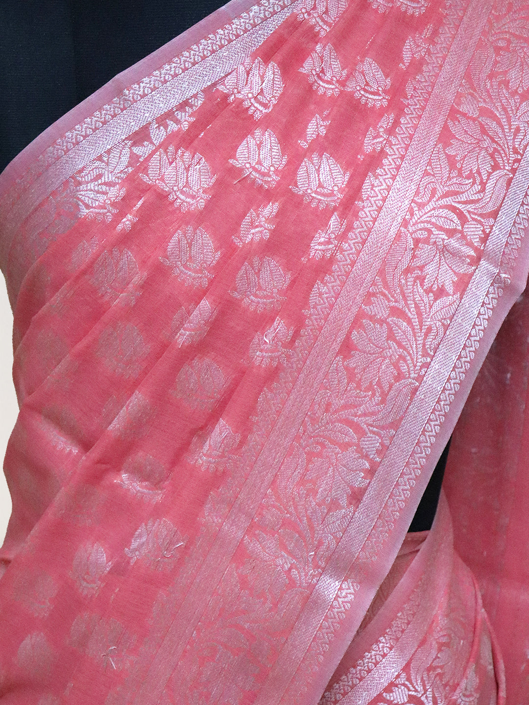 Women Pink Cotton Saree PCS243