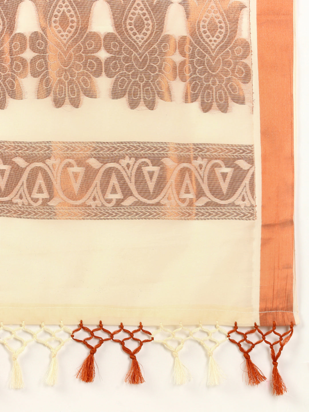 Women Kerala Cream Printed Saree KS144