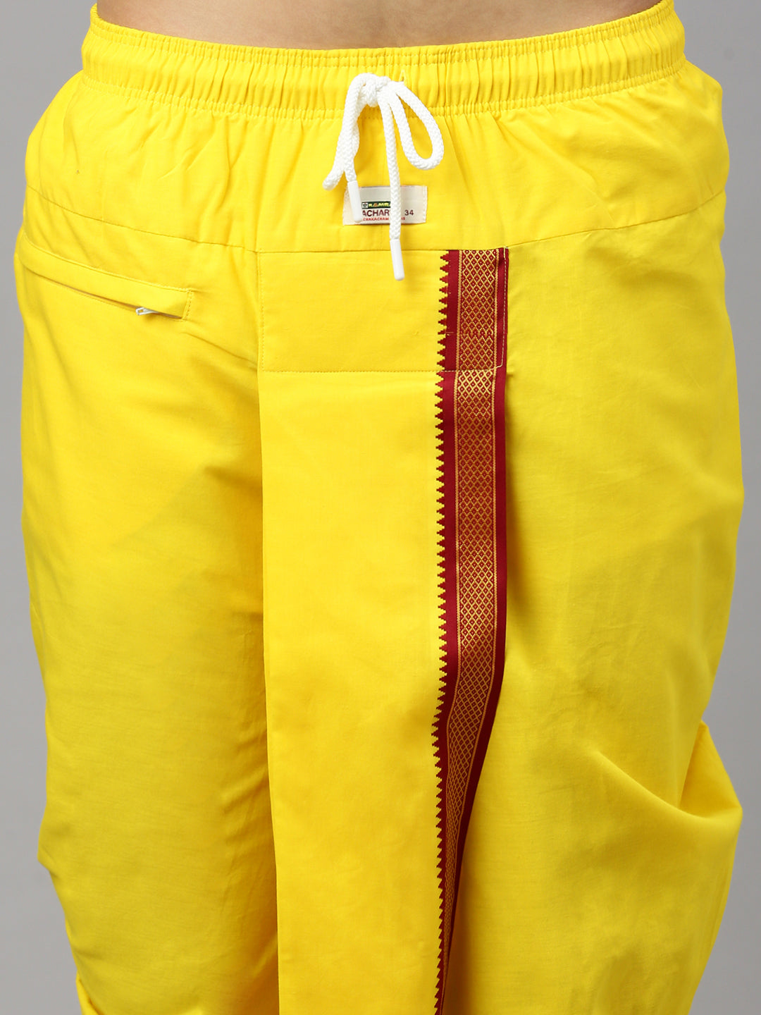 Men Readymade Panchakacham Set Yellow Naivedhya