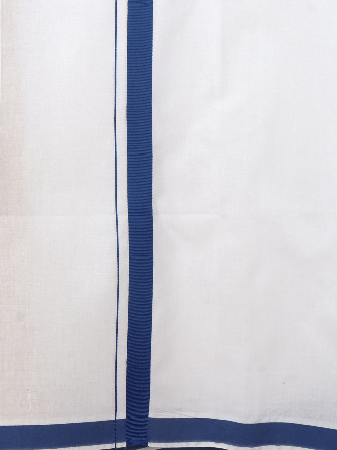 Men Cotton Blend Readymade Single Layer White Dhoti with Big Border GACS17