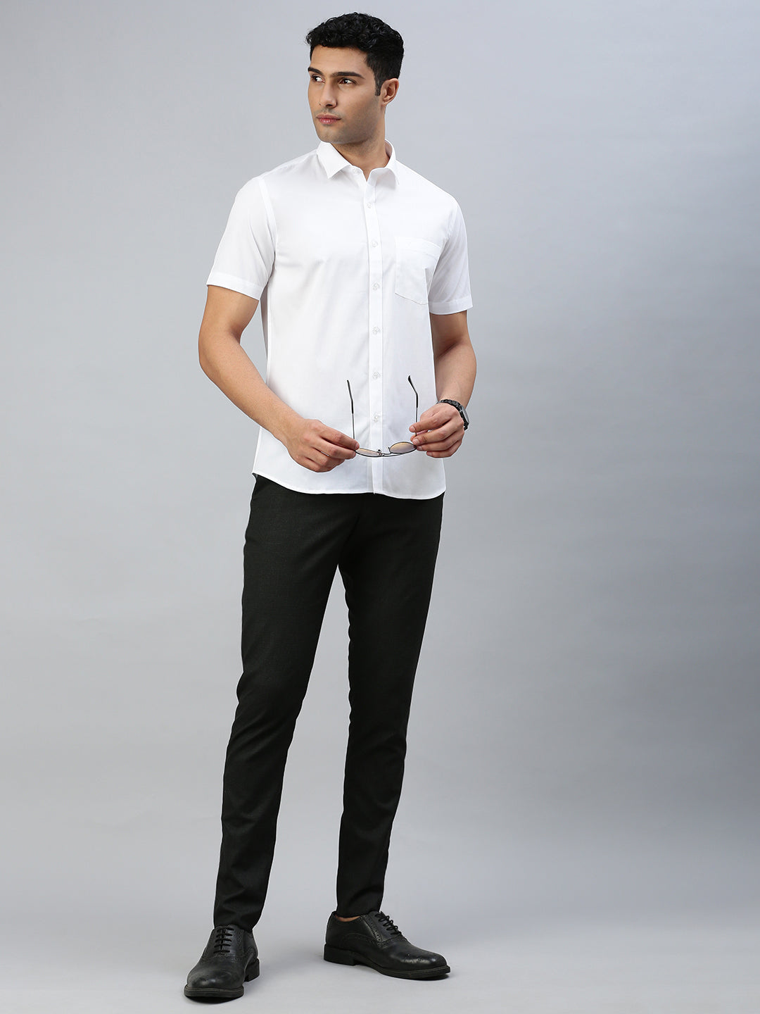 Men 100% Cotton White Shirt Global