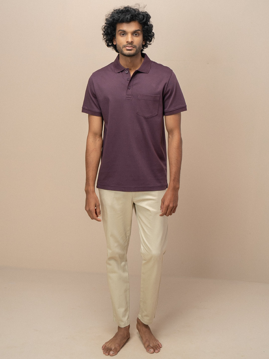 Men Extra Long Staple Cotton Smart Fit Apex Polo T-Shirt Grape AX8