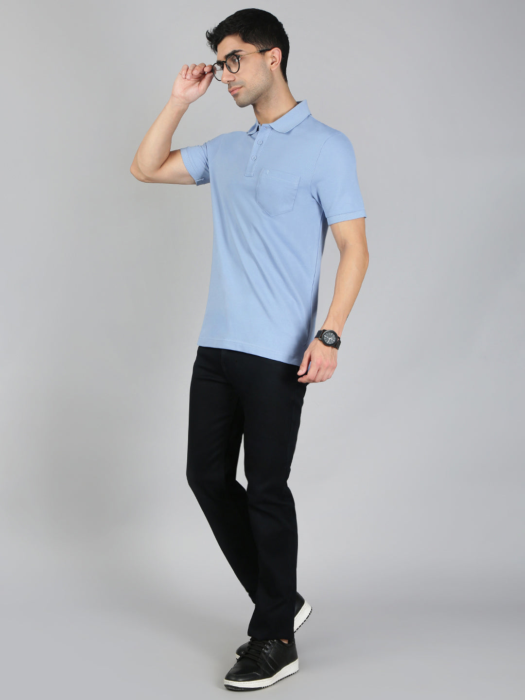 Men Cotton Rich Smart Fit Expert Polo T-Shirt Blue EP34